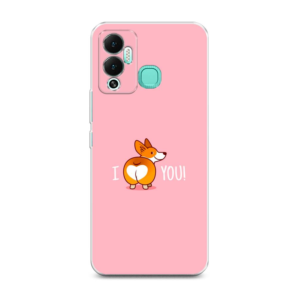 

Чехол на Infinix Hot 12 Play "Корги I love you", Розовый;коричневый;белый, 3101750-1
