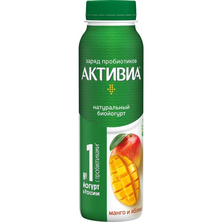 

Биойогурт питьевой Активиа манго и яблоко, 1,5%, 260 г
