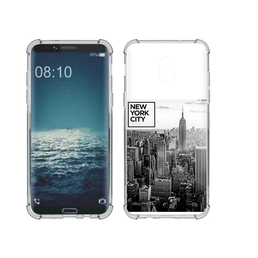 

Чехол MyPads Tocco для Samsung Galaxy J3 черно белый ньюерк (PT226926.574.686), Прозрачный, Tocco
