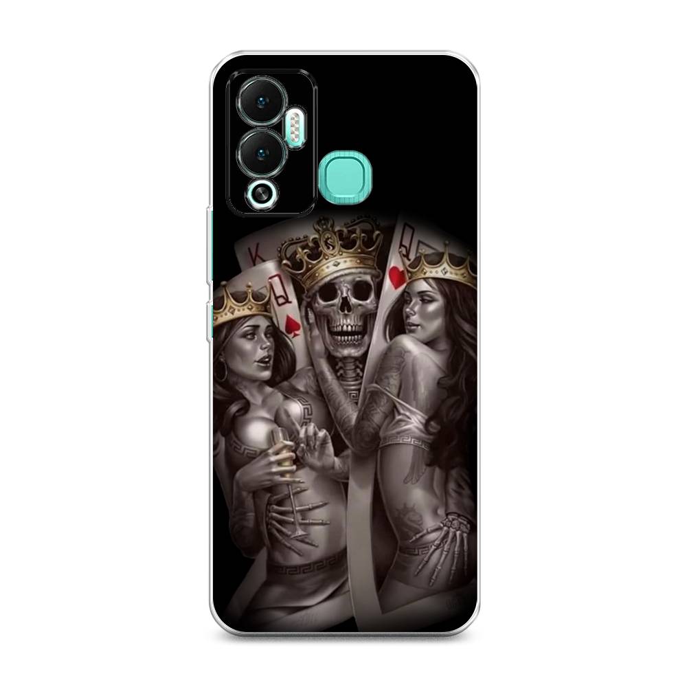 

Чехол на Infinix Hot 12 Play "Карты король и королевы", Серый;желтый, 3101750-6
