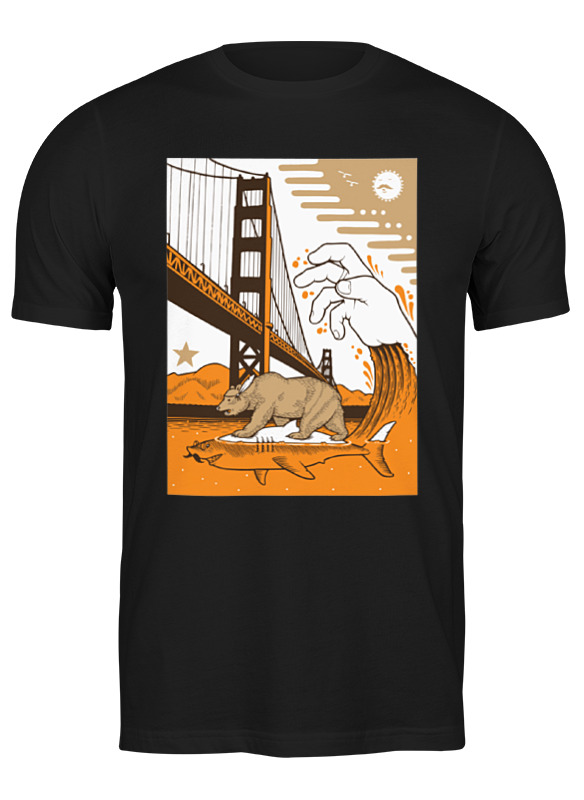 

Футболка мужская Printio Bear on shark / медведь на акуле черная XL, Черный, Bear on shark / медведь на акуле