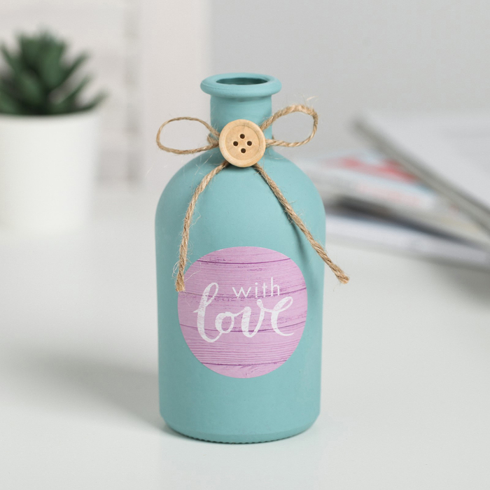 

Ваза стеклянная With love, цвет голубой (бирюзовый), Вазы