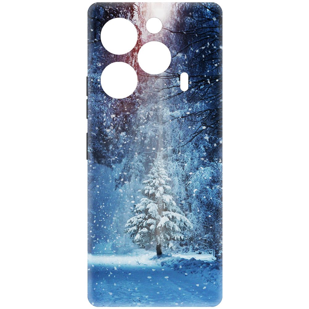 

Чехол-накладка Krutoff Soft Case Лесная ель для TECNO Pova 6 черный