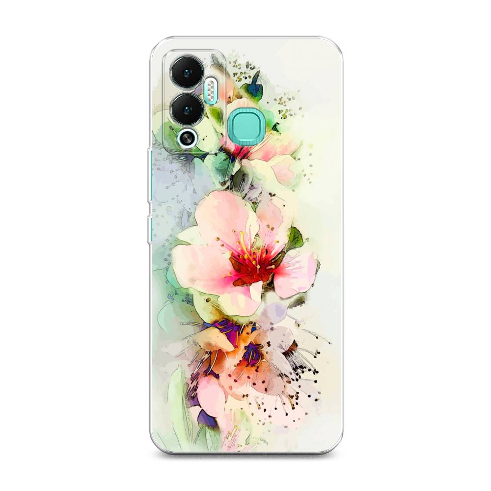 

Чехол на Infinix Hot 12 Play "Нежные цветы", Зеленый;розовый, 3101750-2