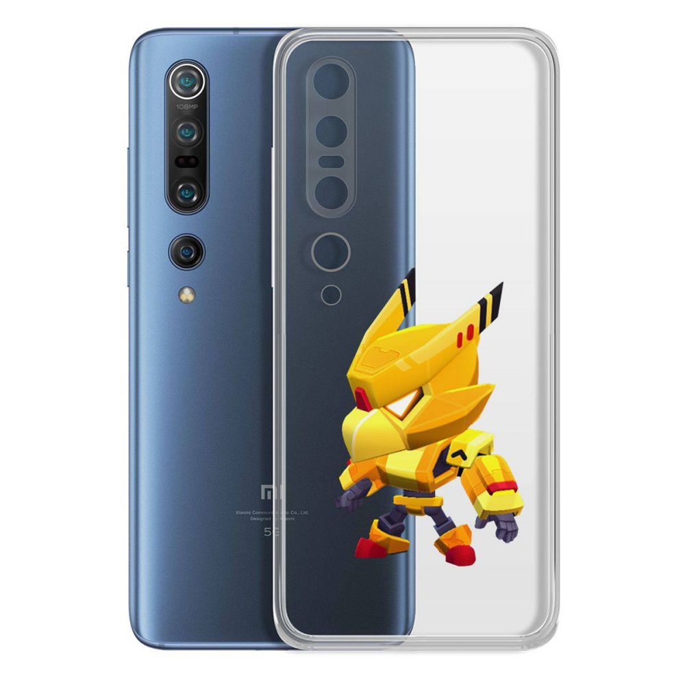 

Чехол-накладка Brawl Stars-Ворон Золотой Меха для Xiaomi Mi 10/Mi 10 Pro, Прозрачный