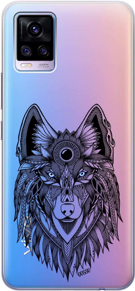 

Силиконовый чехол на Vivo V20 "Grand Wolf" прозрачный, Прозрачный;голубой, 159674