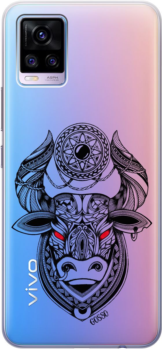 

Силиконовый чехол на Vivo V20 "Grand Bull" прозрачный, Прозрачный;красный, 159674