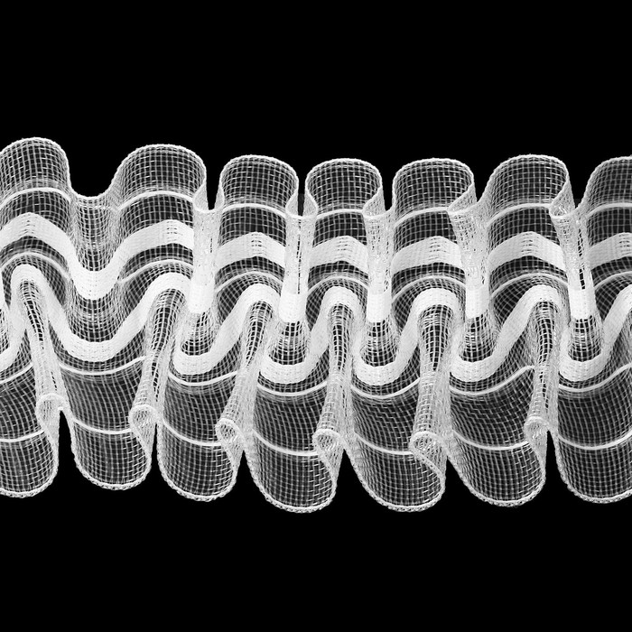 фото Шторная лента классическая, органза, 6 см, 50 ± 1 м, цвет белый nobrand