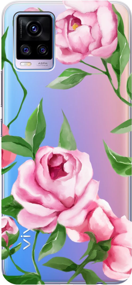 

Силиконовый чехол на Vivo V20 "Amazing Peonies" прозрачный, Прозрачный;розовый, 159674