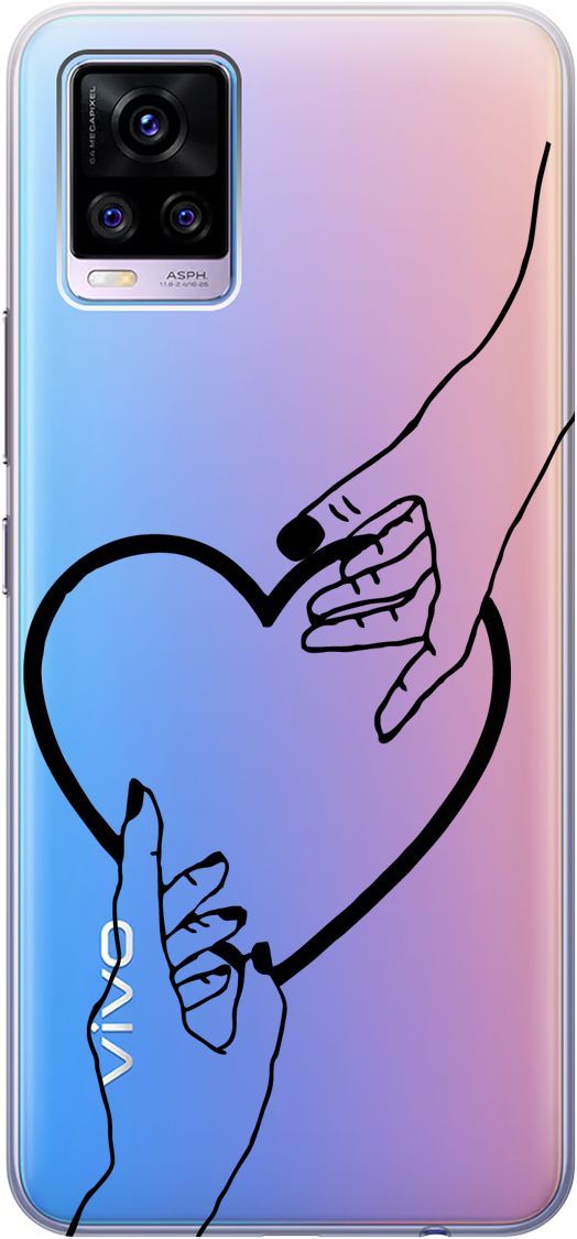 

Силиконовый чехол на Vivo V20 "Hands" прозрачный, Прозрачный;черный, 159674
