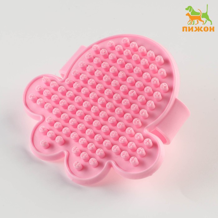 

Щётка-наладонник Лапа, 10,5 см, розовая, Розовый