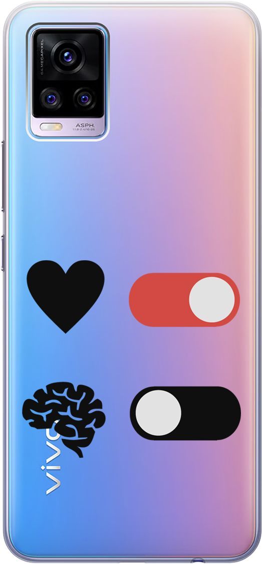 

Силиконовый чехол на Vivo V20 "Brain Off" прозрачный, Прозрачный;белый, 159675