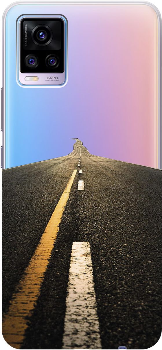 

Силиконовый чехол на Vivo V20 "Road" прозрачный, Прозрачный;коричневый, 159675