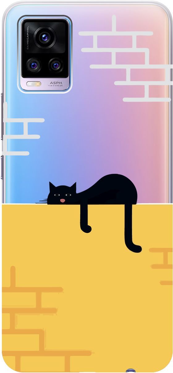 

Силиконовый чехол на Vivo V20 "Lazy Cat" прозрачный, Прозрачный;желтый, 159675