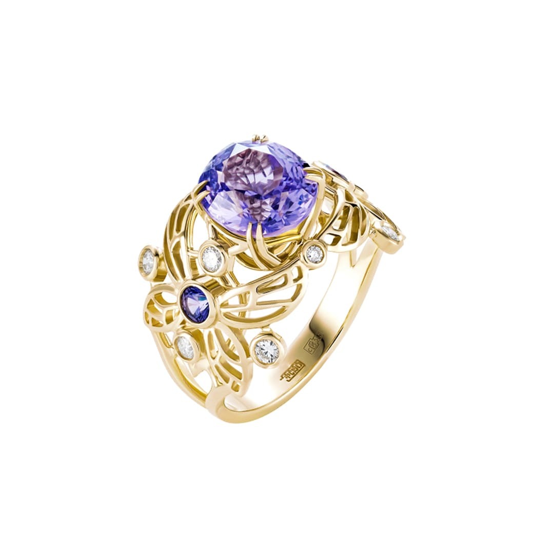Перстень из золота с аметистом р.17 Natasha Libelle 0101.2679.0101.01