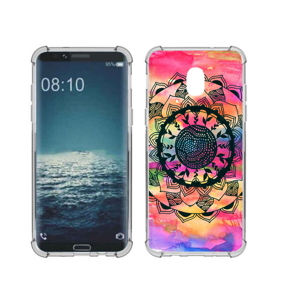 

Чехол MyPads Tocco для Samsung Galaxy J3 яркая абстракция круглый цветок, Прозрачный, Tocco