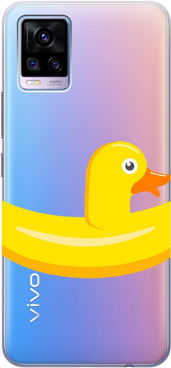 

Силиконовый чехол на Vivo V20 "Duck Swim Ring" прозрачный, Прозрачный;белый, 159675