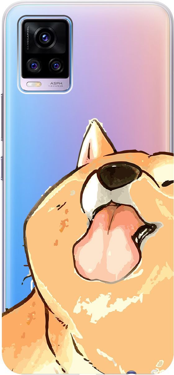 

Силиконовый чехол на Vivo V20 "Shiba" прозрачный, Прозрачный;бежевый, 159675