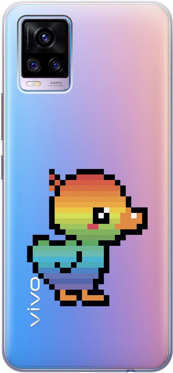 

Силиконовый чехол на Vivo V20 "Pixel Duck" прозрачный, Прозрачный;желтый, 159675