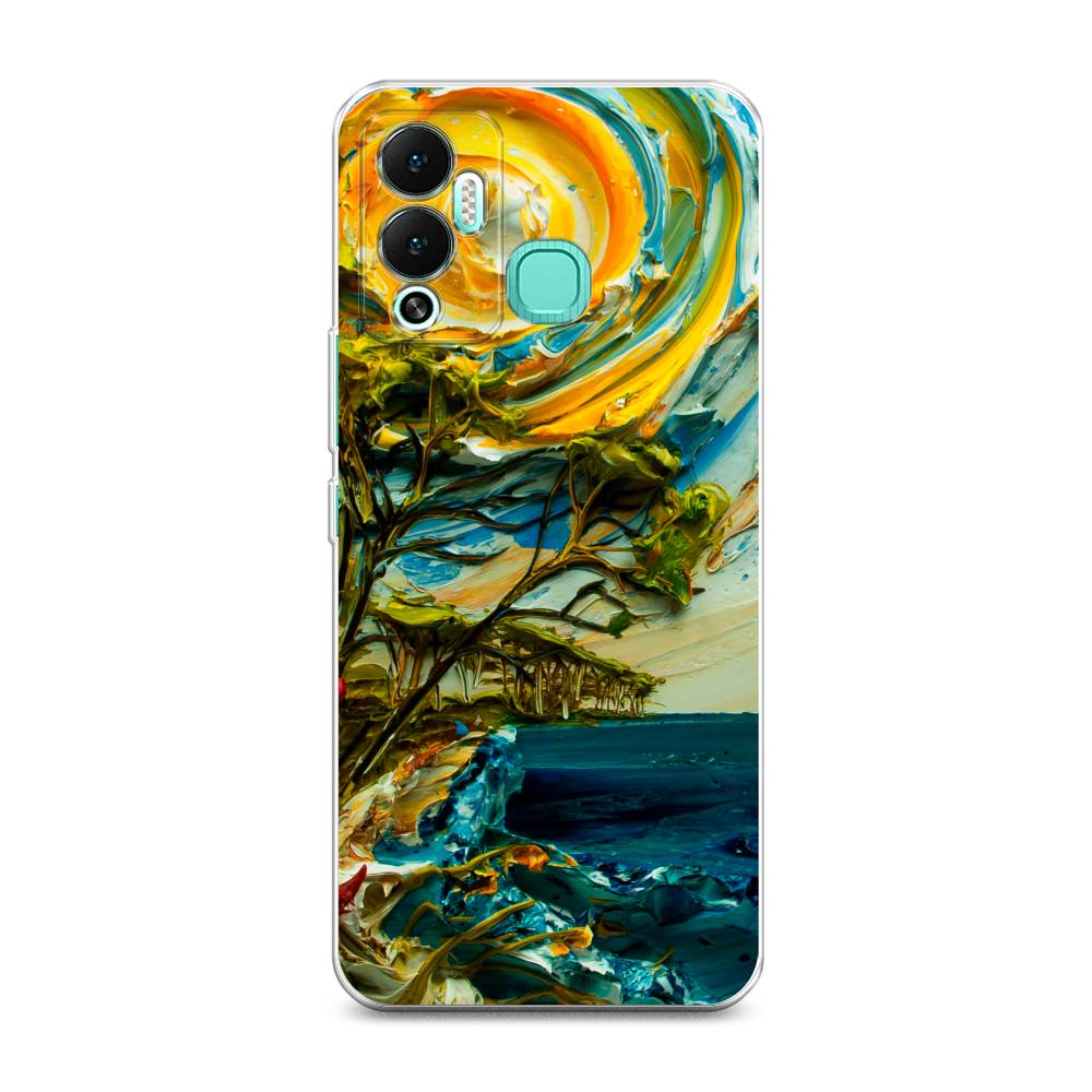 

Чехол на Infinix Hot 12 Play "Солнце живопись", Желтый;синий, 3101750-4