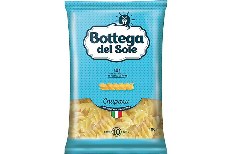 

«Bottega del Sole», макаронные изделия «Спирали», 400 г