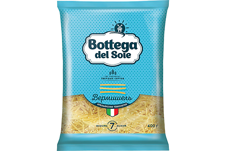 

«Bottega del Sole», макаронные изделия «Вермишель», 400 г