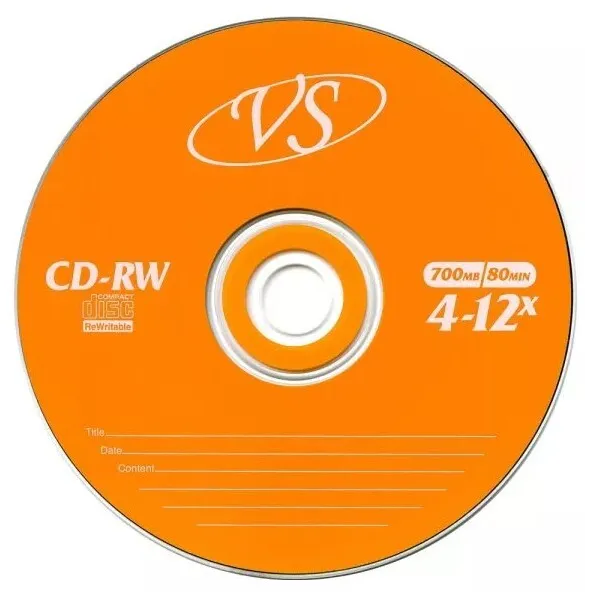 

Диск cd-rw VS 700Mb/80min 4шт. (6558), 700Mb/80min