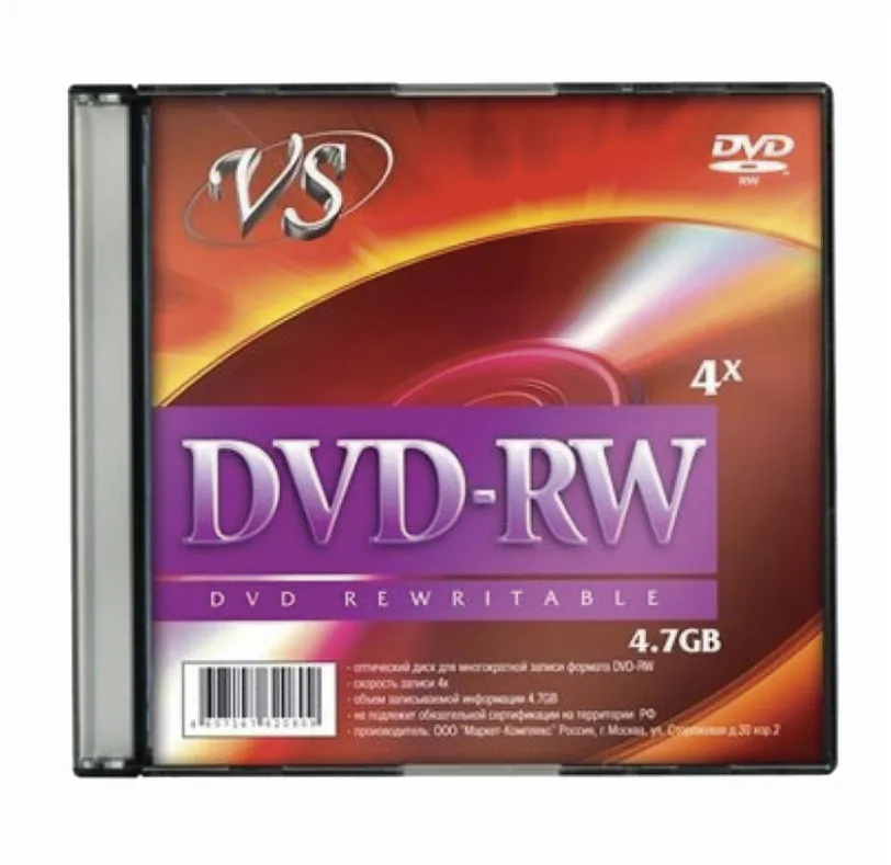 

Диск dvd-rw VS 4.7Gb 2шт. (6118), 4.7Gb