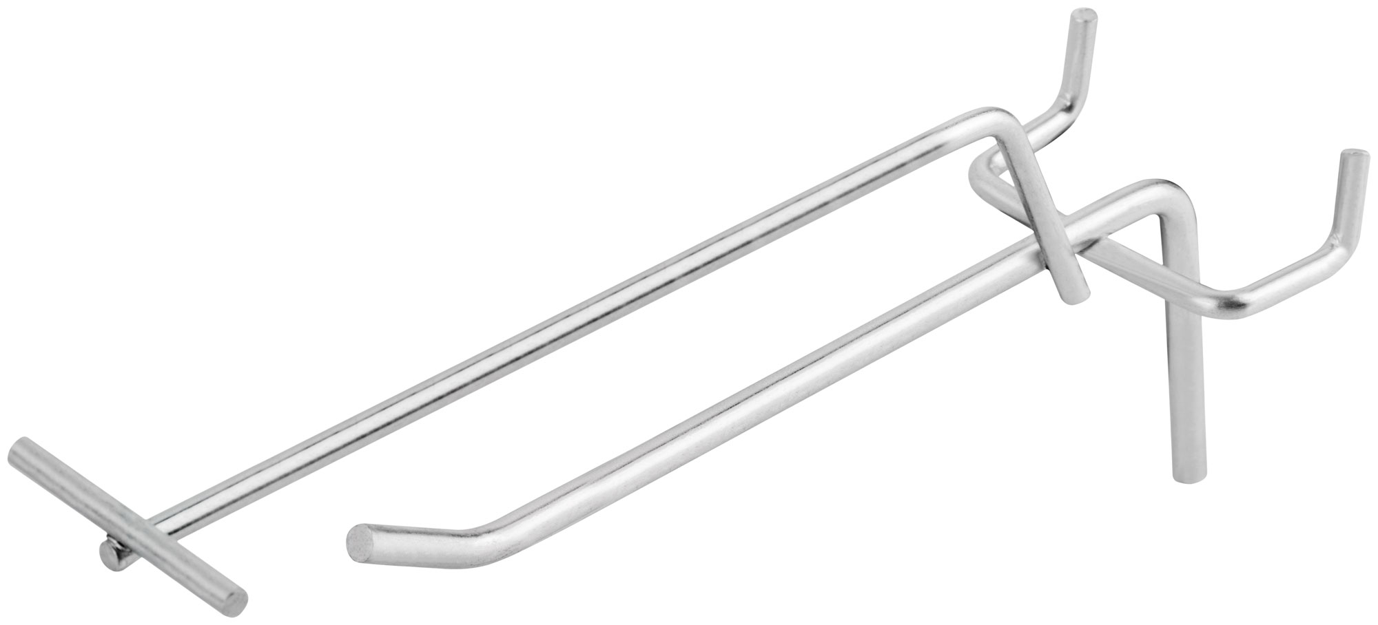 Крюк для стенда одинарный оцинкованный с ценникодержателем 150 мм