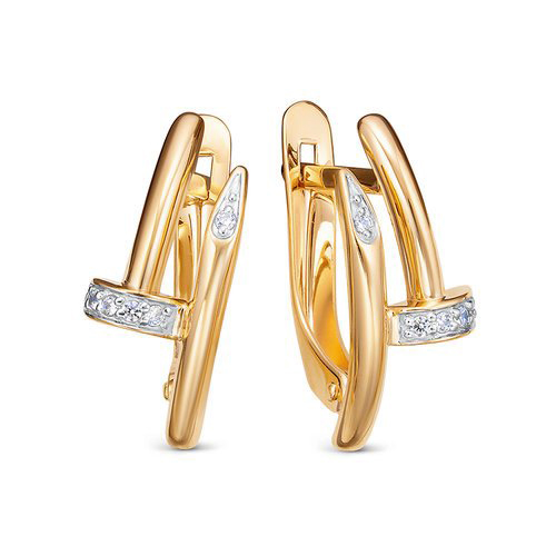

Серьги из красного золота ЯХОНТ Золотой 2720701, фианит, 2720701