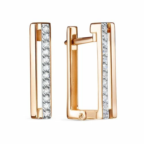 

Серьги из красного золота ЯХОНТ Золотой 2720704, фианит, 2720704