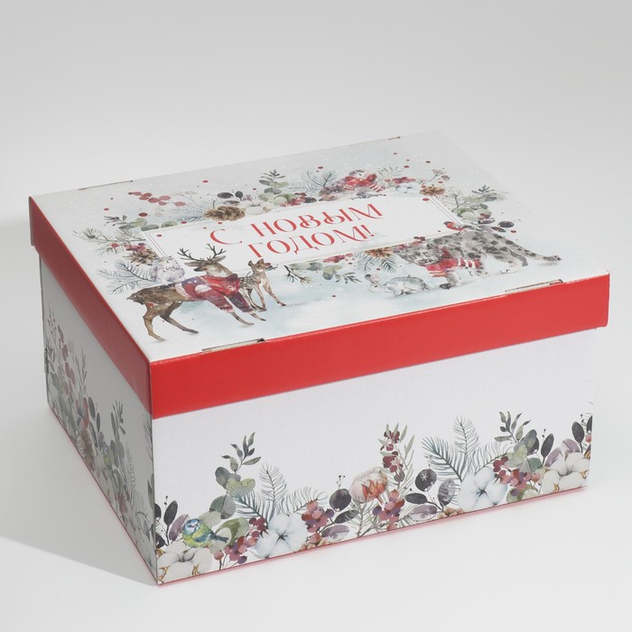 

Складная коробка «Новогодняя акварель», 31,2 х 25,6 х 16,1 см, Белый