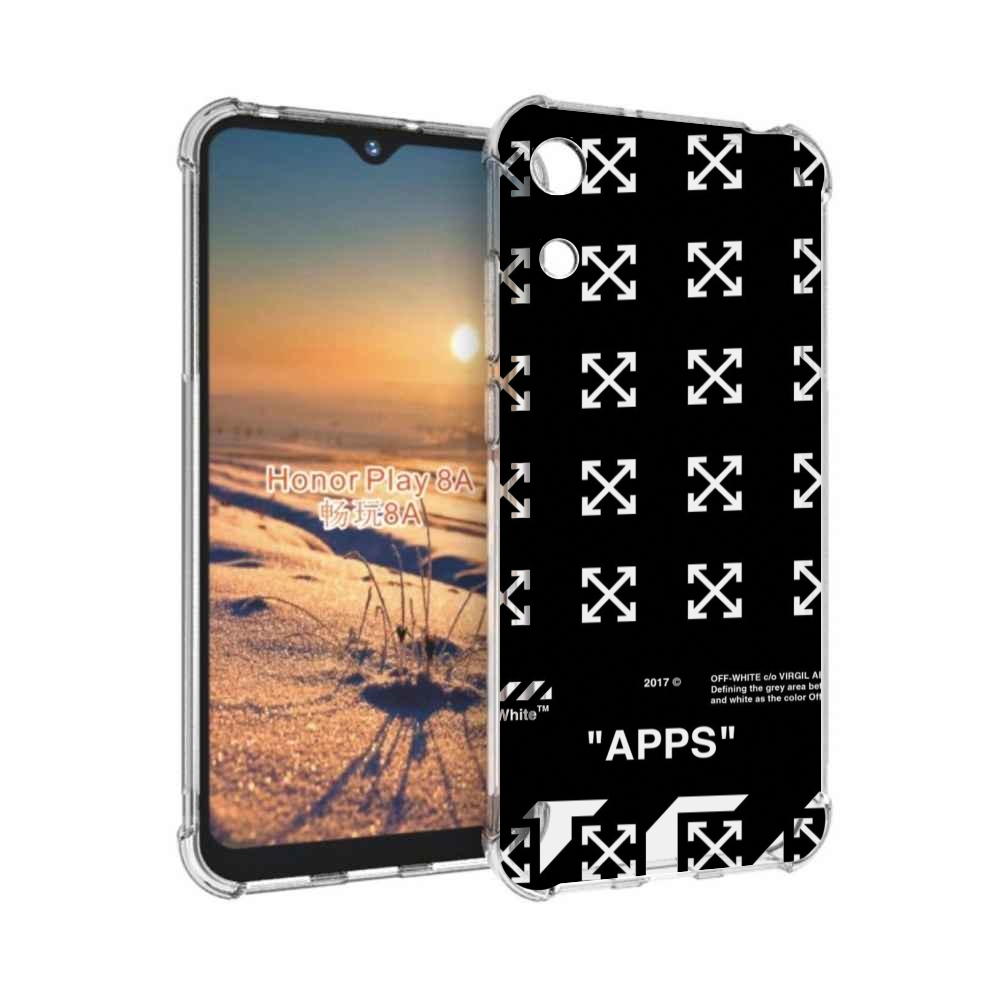 

Чехол бампер MyPads оф-вайт-значки для Honor 8A, Прозрачный, Tocco