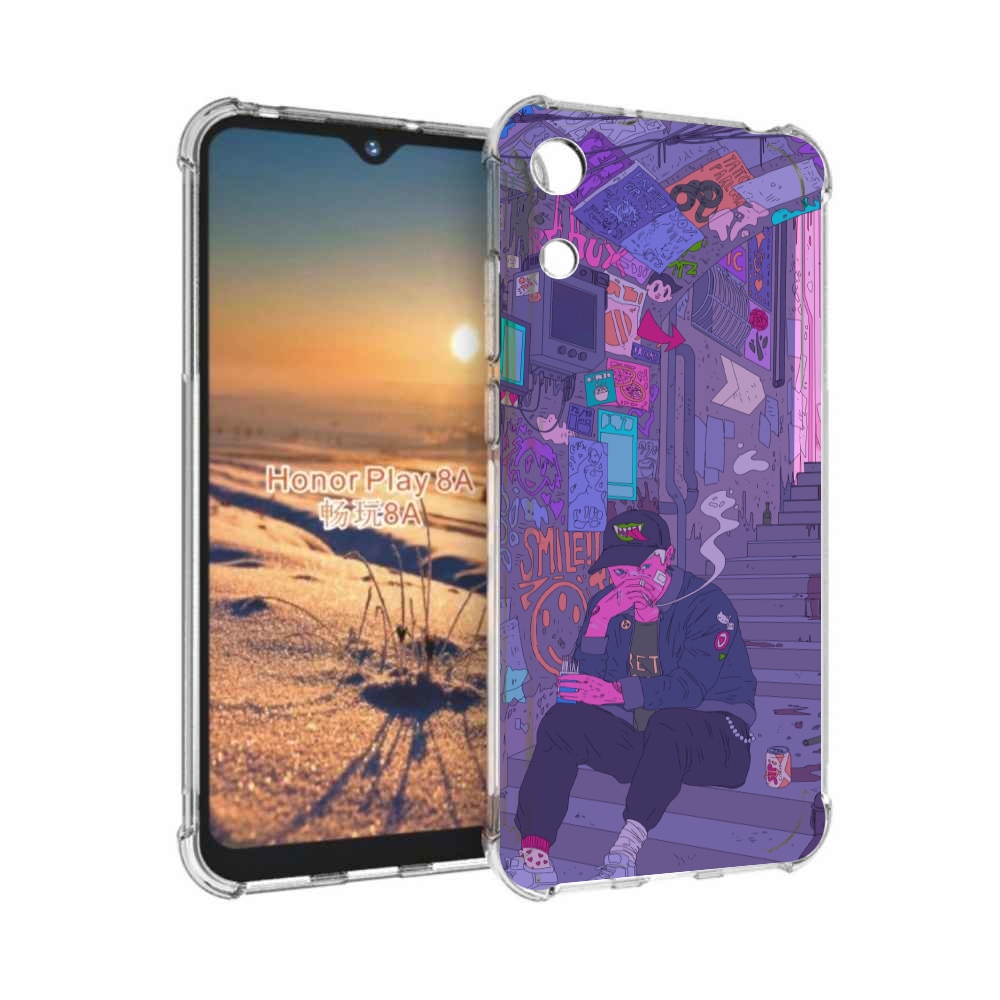 

Чехол бампер MyPads парень в подъезде мультик для Honor 8A, Прозрачный, Tocco