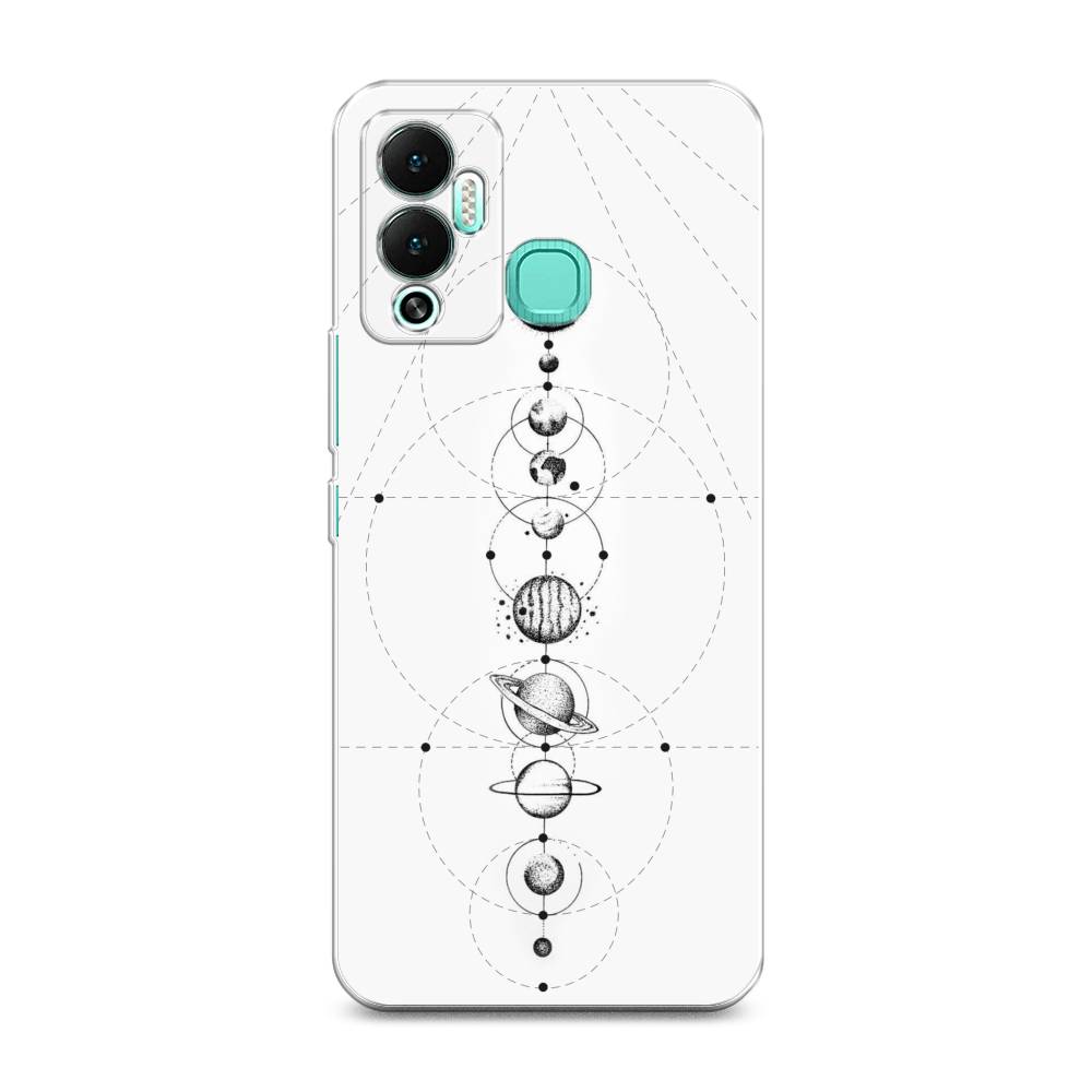 

Чехол на Infinix Hot 12 Play "Парад планет", Серый, 3101750-2