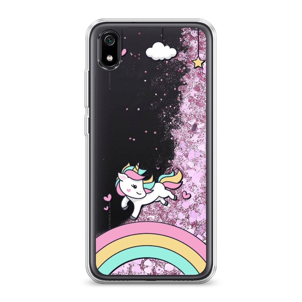 

Жидкий чехол с блестками "Единорог на радуге" на Xiaomi Redmi 7A, 35494-1