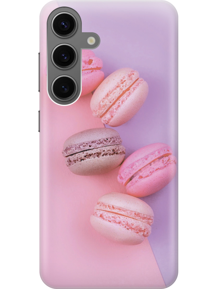 

Силиконовый чехол на Samsung Galaxy S24 с рисунком "Розовые макаруны", Розовый;фиолетовый, 20011912
