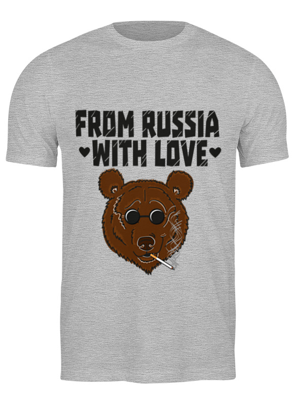 

Футболка мужская Printio From russia with love серая XL, Серый, From russia with love