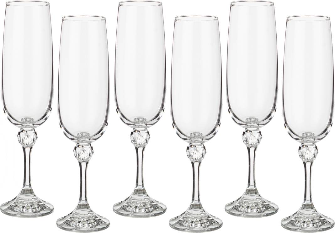 

Набор из 6 штук Бокал для шампанского Bohemia Crystal Джулия 180мл стекло 674-448_, Прозрачный