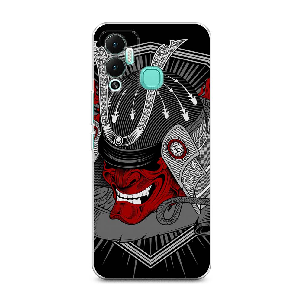 

Чехол на Infinix Hot 12 Play "Красная маска самурая", Белый;красный;черный, 3101750-4