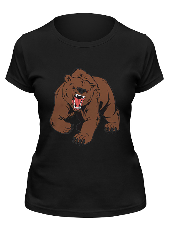 

Футболка женская Printio Bear / медведь черная XL, Черный, Bear / медведь