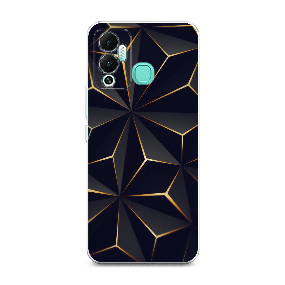 

Чехол на Infinix Hot 12 Play "Черные полигоны", Золотистый;черный, 3101750-3
