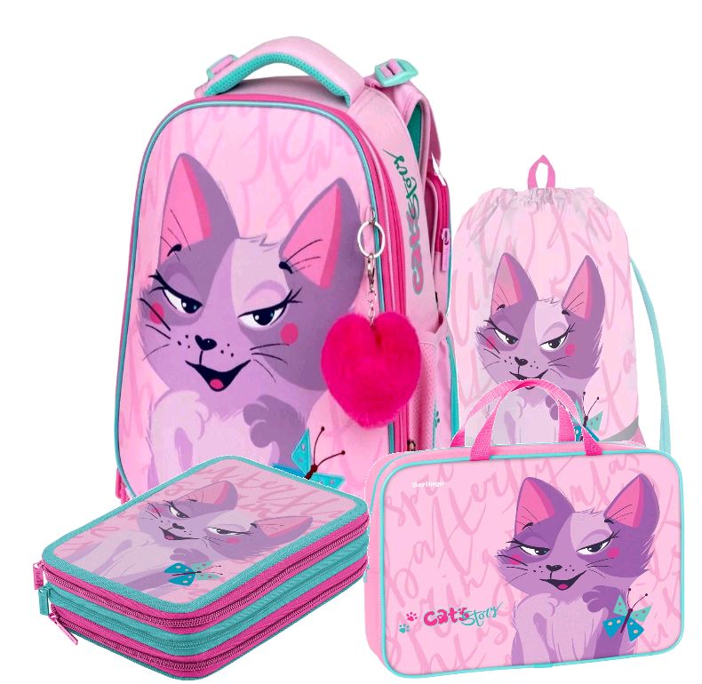 

Ранец Berlingo Expert Princess cat 37x28x16см с мешком, пеналом и папкой А4, Нет модели