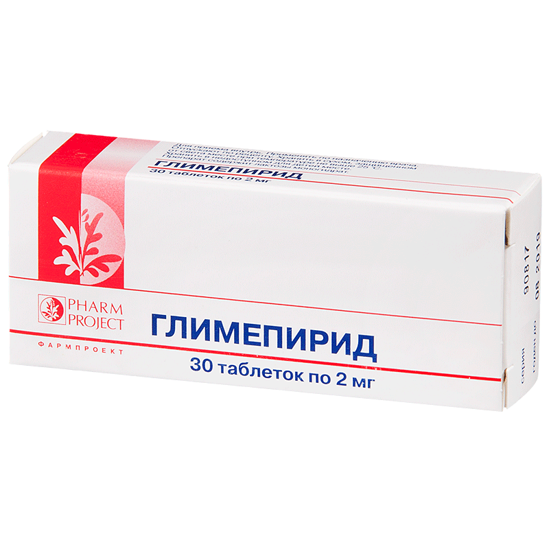 Купить Глимепирид таблетки 2 мг 30 шт., Pharmproject
