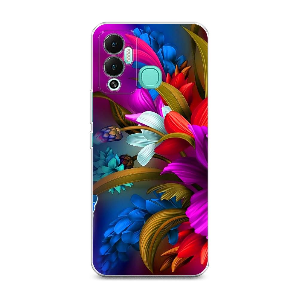 

Чехол на Infinix Hot 12 Play "Фантастические цветы", Фиолетовый;красный;синий, 3101750-2