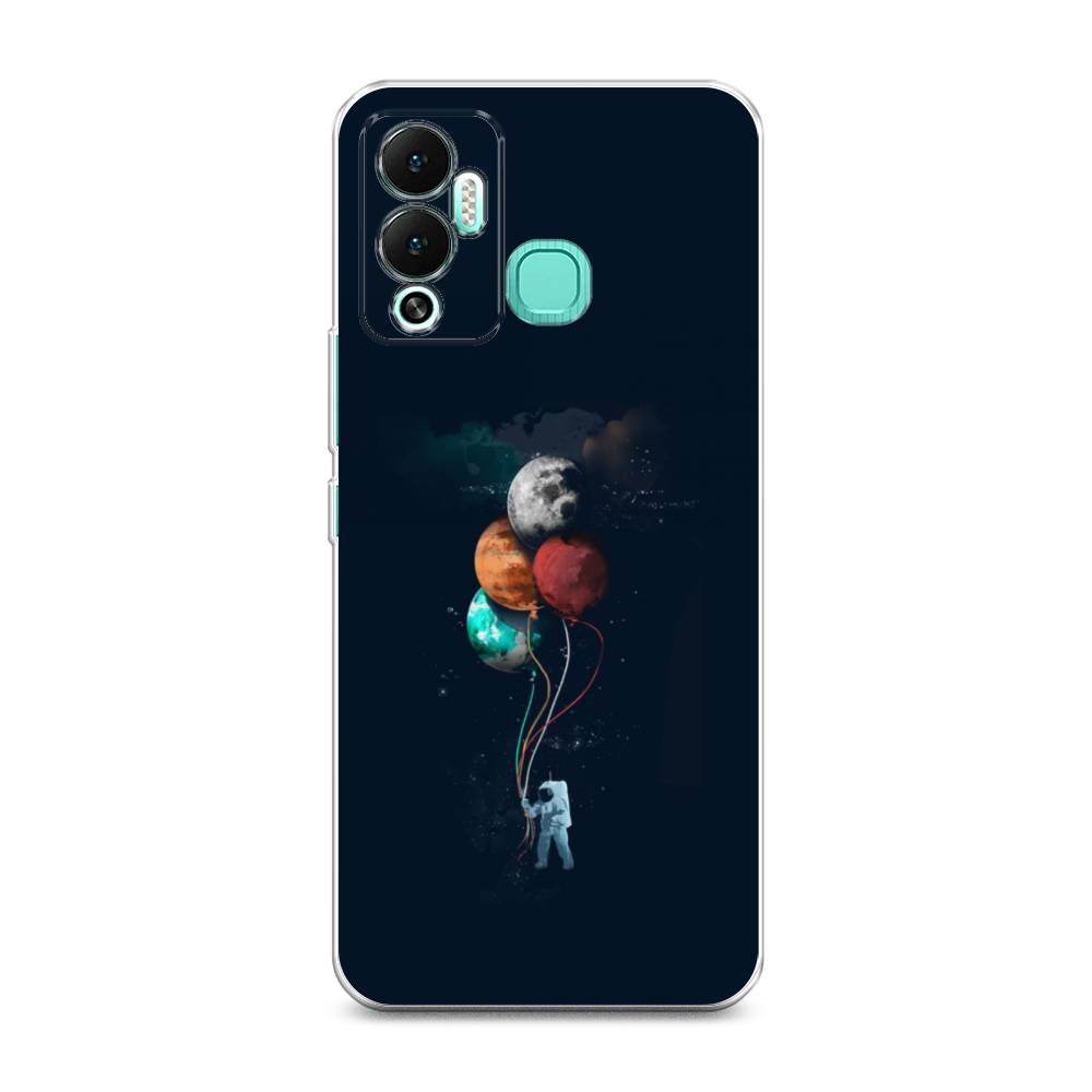 

Чехол на Infinix Hot 12 Play "Космонавт с шариками", Разноцветный, 3101750-4