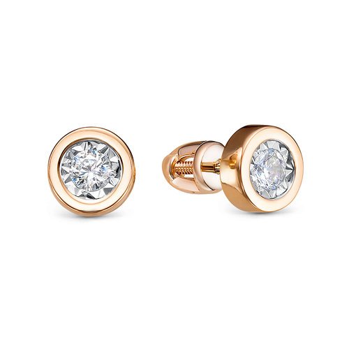 

Серьги из красного золота ЯХОНТ Золотой 2720685, фианит, 2720685