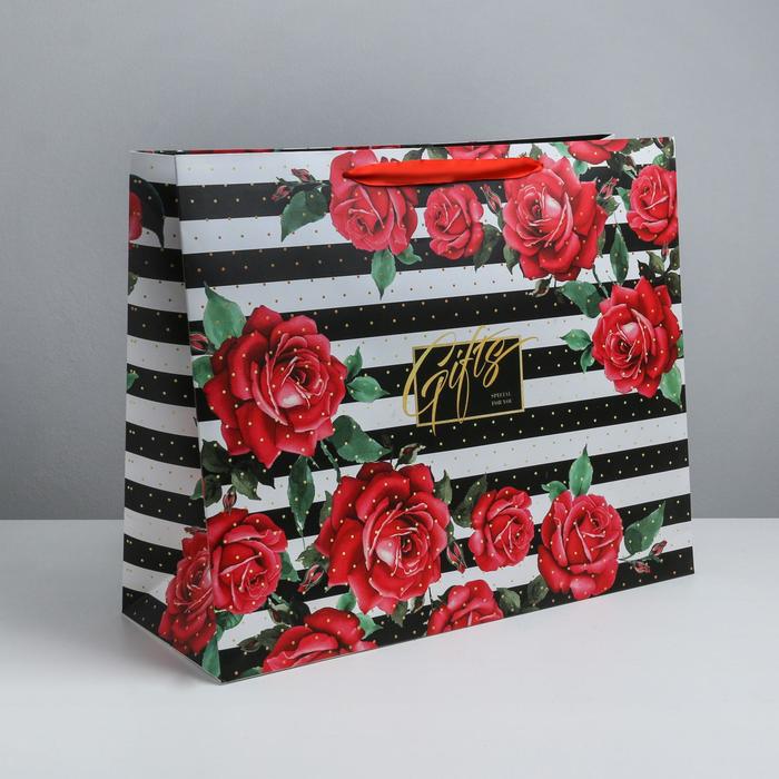 

Пакет ламинированный Gifts, XL 49  40  19 см, Красный
