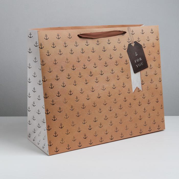 

Пакет Дарите Счастье ламинированный For you XL 49 х 40 х 19 см, Коричневый