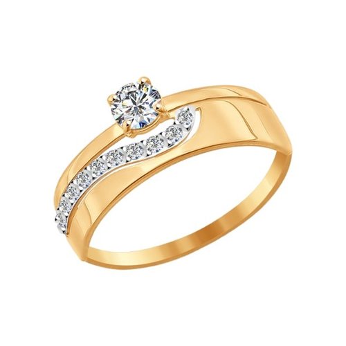 

Кольцо из красного золота с фианитом р. 19,5 SOKOLOV 016895, 016895